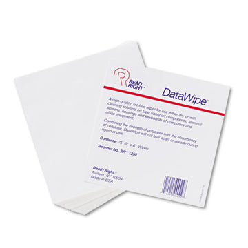 Read Right® Datawipe Office Equipment Cleaner, Cloth, 6 X 6, White, 75-pack freeshipping - TVN Wholesale